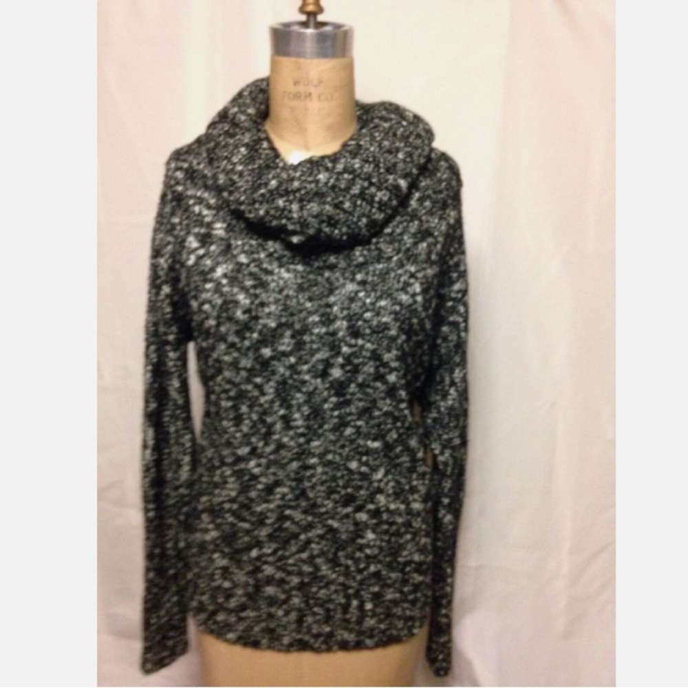 Soybu Rhonda Open Back Cowl Neck Sweater L Black NWT